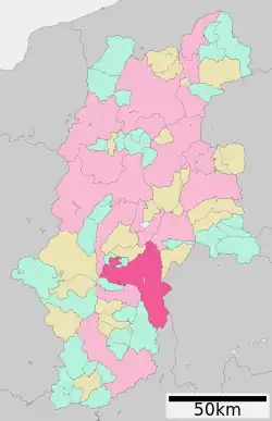 Location of Ina in Nagano