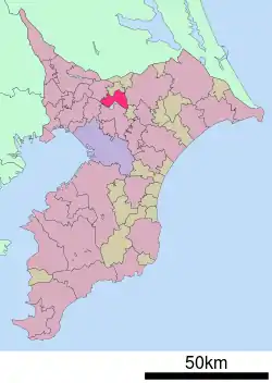 Location of Inba in Chiba Prefecture