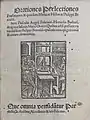 A title page printed in Paris in 1508 showing the style preceding the 1530s: a font dark in colour, with wide capitals, tilted 'e's, large dots on the 'i' recalling calligraphy and blackletter headings.