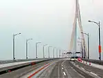 Road view approaching the cable-stayed section