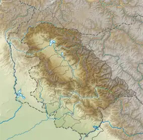 Location of Gangabal lake within Jammu and Kashmir