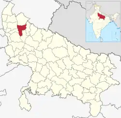 Location of Amroha district in Uttar Pradesh