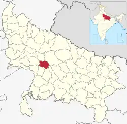 Location of Kannauj district in Uttar Pradesh