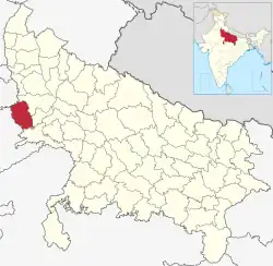 Location of Mathura district in Uttar Pradesh