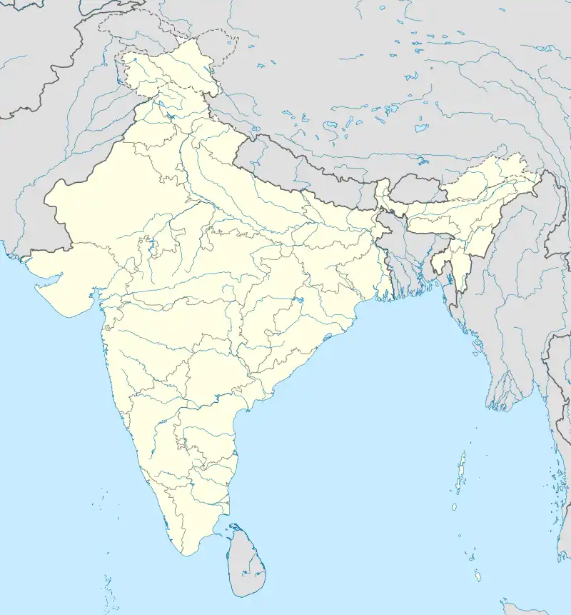 Map showing the location of the town in Tamil Nadu