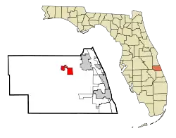 Location in Indian River County and the state of Florida