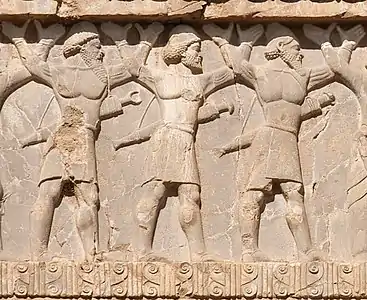 Ancient Indian warriors with various types of beards, circa 480 BCE