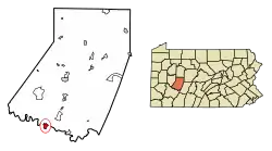 Location of Blairsville in Indiana County, Pennsylvania