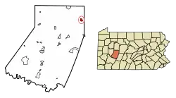 Location of Glen Campbell in Indiana County, Pennsylvania.