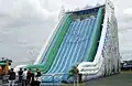 An inflatable slide at an air show in England
