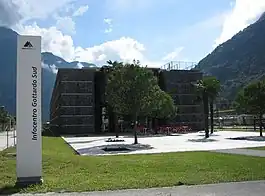 Visitors center of the Gotthard Base Tunnel in Bodio-Pollegio