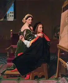Ingres, Raphael and "La Fornarina" his mistress, 1814