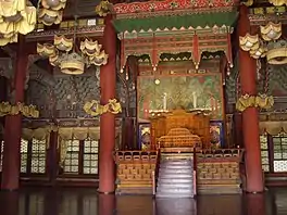 Royal throne in Injeongjeon