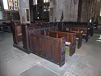15th century pews in chancel