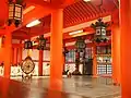 Inside of Itsukushima main shrine (Haiden)