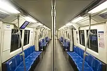 Inside a Blue Line train, Siemens Modular Metro.