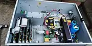 The insides of a SMS Senator II control panel (minus the power supply shroud)
