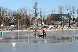 Strengthening ice by watering