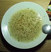 Reconstituted instant ramen noodles