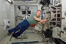 NASA Image: S122-E-008899: European Space Agency astronaut Hans Schlegel, STS-122 mission specialist, continues work to ready the agency's new Columbus laboratory for duty aboard the International Space Station.