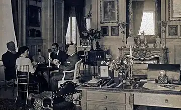 Olazábal family playing cards at Villa Arbelaiz, 1910s