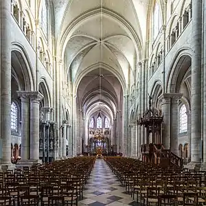 Early Gothic: nave of Sens Cathedral (1135–1176)