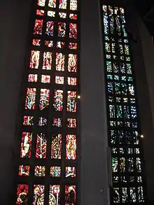 Stained-glass windows at Coventry Cathedral.
