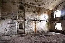 One of the troop accommodation rooms