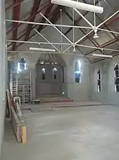 The interior undergoing restoration in 2019