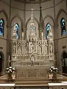 Altar and reredos