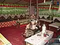 Interior of tea house/hotel located at Everest Base Camp, China