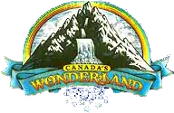 An illustration of a mountain and rainbow, and the words Canada's Wonderland.