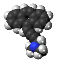 Space-filling model of the intriptyline molecule