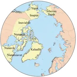 Map showing the members of the Inuit Circumpolar Conference.