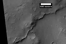 Example of inverted terrain in the Paraná Valles region, as seen by HiRISE under the HiWish program.