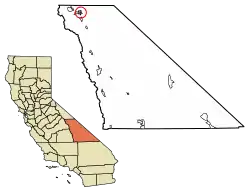 Location of Bishop in Inyo County, California