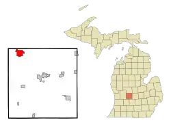 Location of Belding, Michigan