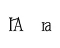 Iotated A, both capital and lowercase forms (variant of civil script).
