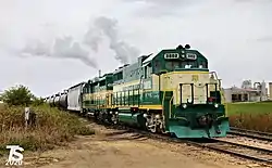 Picture of IARR diesel locomotive 3802 in Cleves, Iowa, 30 October 2020