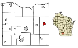 Location of Barneveld in Iowa County, Wisconsin.
