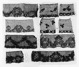 Samples of black silk Ipswich lace from Joseph Dana's report