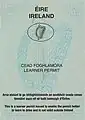 Former Irish learner's permit (Replaced 2013)