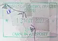 Ireland: Entry stamp issued to a British passport holder (note the "BR", by request, in the corner)