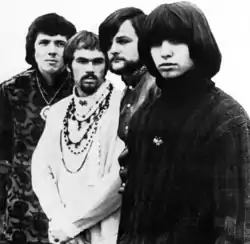 Classic lineup of Iron Butterfly in 1969: from left to right Doug Ingle (organ, lead vocals), Ron Bushy (drums, percussion), Lee Dorman (bass, backing vocals), Erik Brann (guitars, backing and occasional lead vocals)