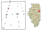 Location of Ashkum in Iroquois County, Illinois