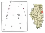 Location of Donovan in Iroquois County, Illinois