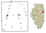 Location of Gilman in Iroquois County, Illinois