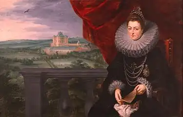 Archduchess Isabella with the Château of Mariemont in the back by Jan Brueghel the Elder