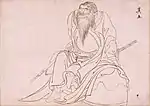 Sketch of Tsukinoe, understood not to be in Kakzaki Hakyōs own hand