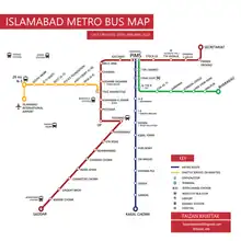 Islamabad Metro Bus Map January 2023